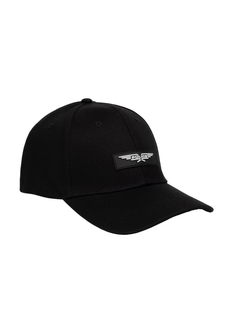 Police Signature Cotton Baseball Cap - Black