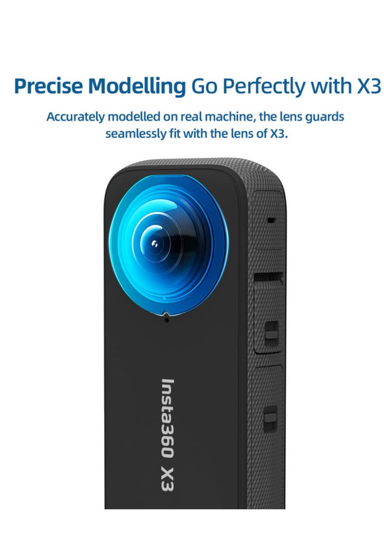 1PCS Lens Guards Protector for Insta360 X3/ONE X3 Anti-Scratch HD Protective Shell Case High Toughness Material Hardened Treatment Double-Sided HD Coating Panoramic Seamless Stitching  - Image 3