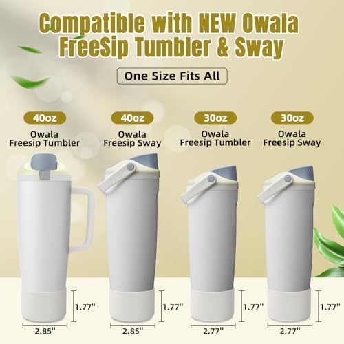 BKBY 2PCS Silicone Boot Compatible with Owala 30oz & 40oz FreeSip Sway Bottles & Tumblers, Protective Anti-Slip Bottom Cover Sleeve for Freesip Sway Tumbler (Fog) - Image 2