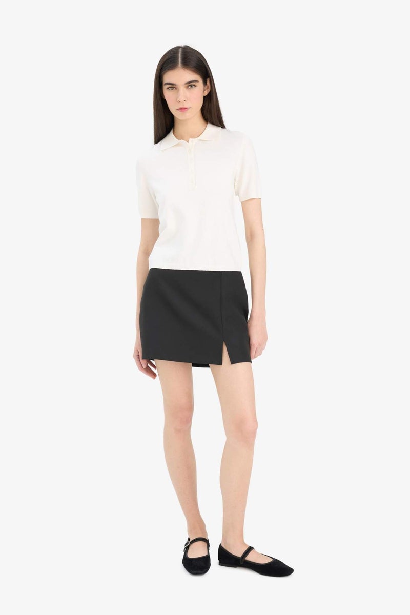 DeFacto A Cut Regular Waist Mini Black Skirt - Image 3