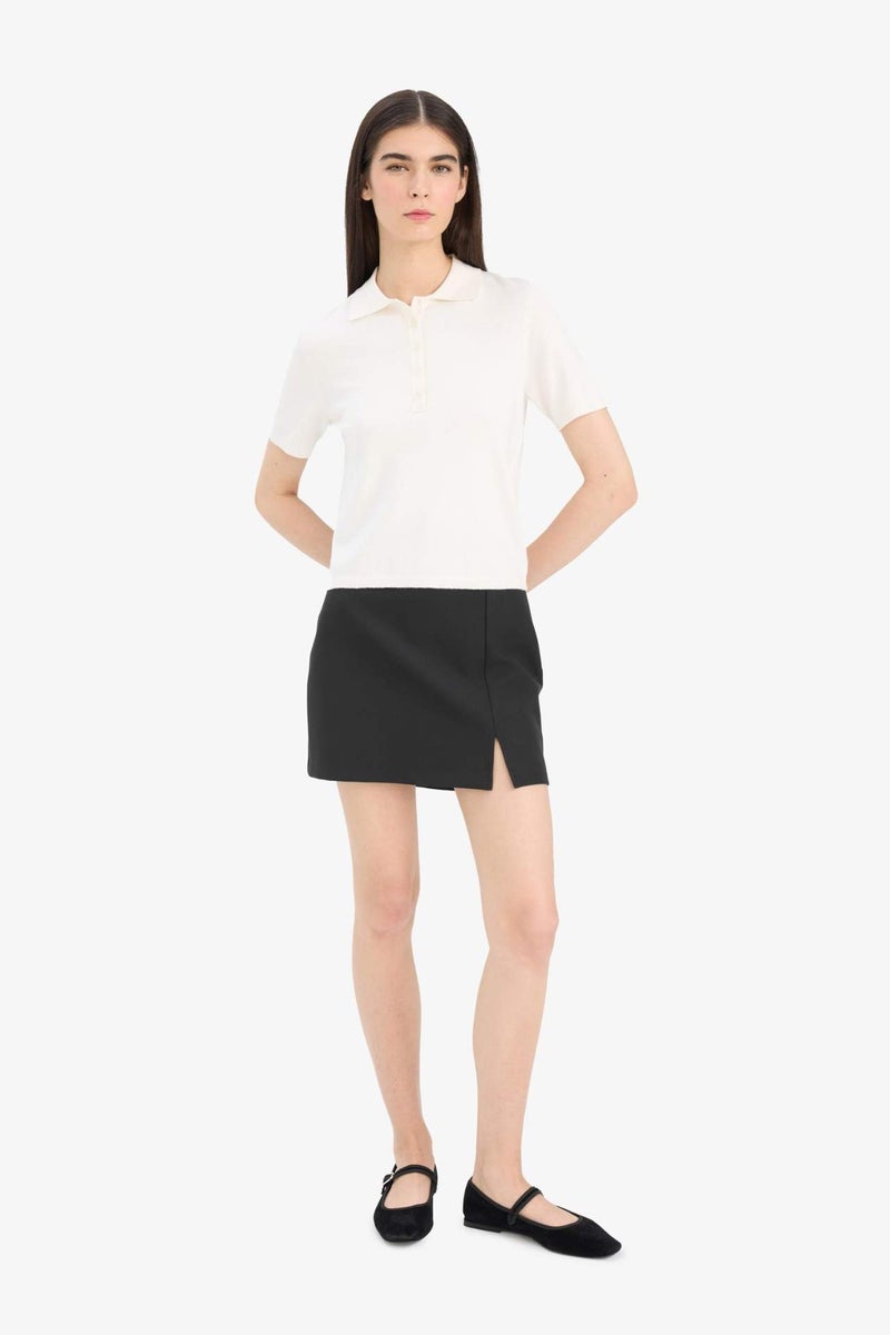 DeFacto A Cut Regular Waist Mini Black Skirt - Image 2