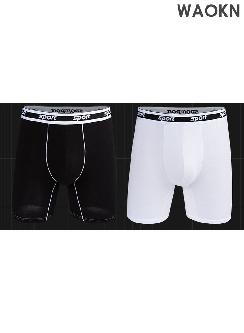 WAOKN 2Pack Over Size Men's Underwear Modal Flat Corner Pants, Extended Fitness Underwear, Breathable and Non stuffy Fashion Anti-Chafing Stretch Cotton, Breathable Stretch Cotton Moisture-Wicking Underwear - Image 4