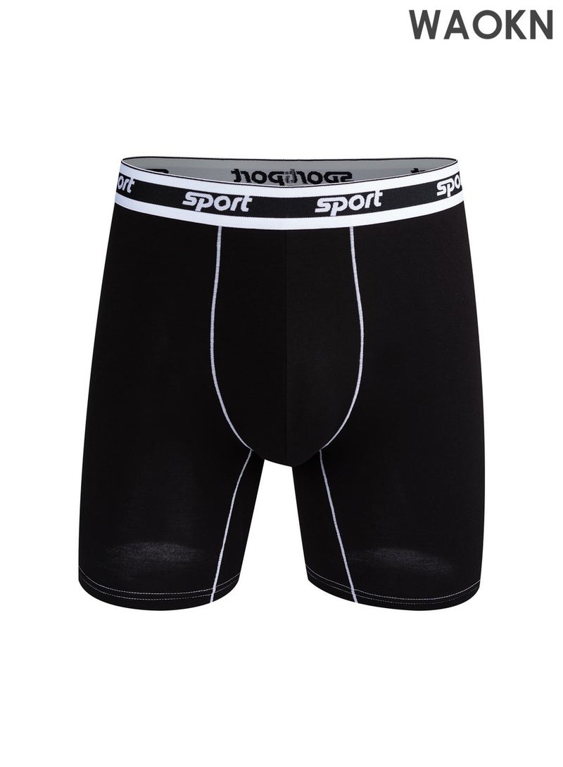 WAOKN 2Pack Over Size Men's Underwear Modal Flat Corner Pants, Extended Fitness Underwear, Breathable and Non stuffy Fashion Anti-Chafing Stretch Cotton, Breathable Stretch Cotton Moisture-Wicking Underwear - Image 3