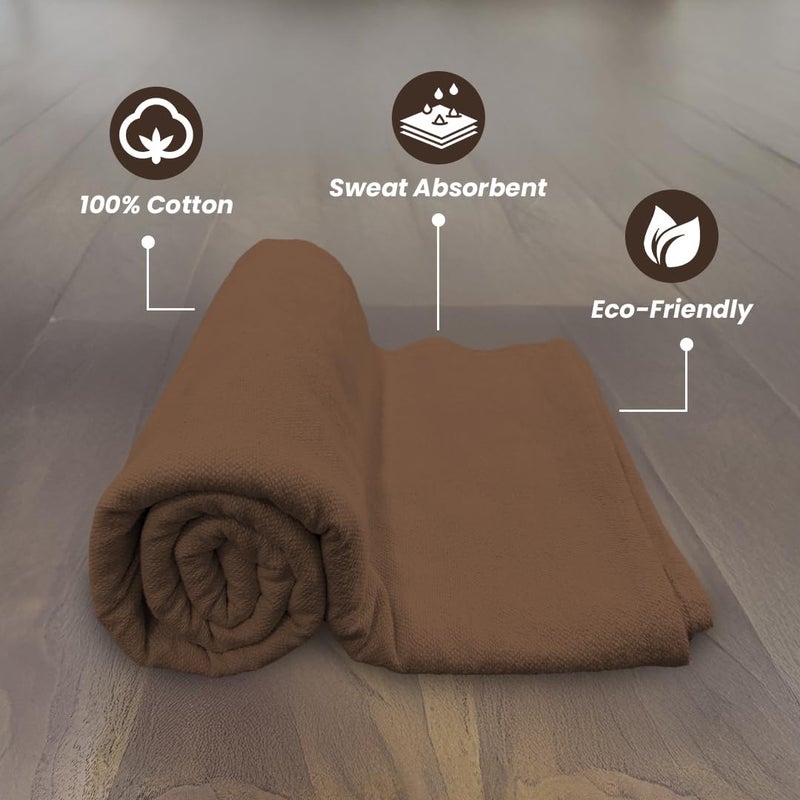 MeFree Iyengar Yoga Blanket | 100% Organic Cotton | Handloom Eco-Friendly Yoga Prop | Lightweight & Travel-Friendly | Ideal for Inversions, Backbends, & Meditation (Brown) - Image 2