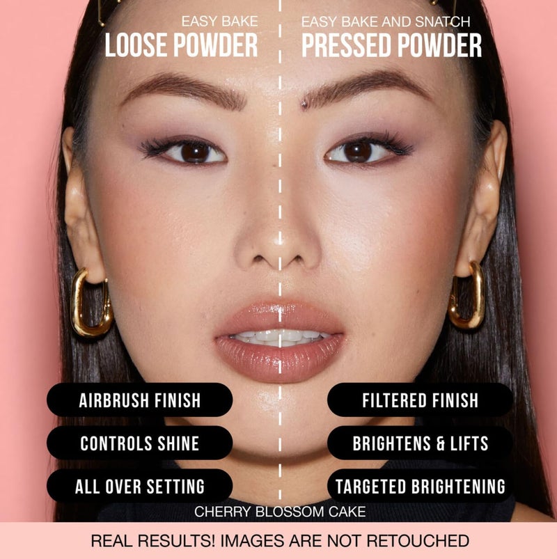 HUDA BEAUTY Easy Bake and Snatch Pressed Talc-Free Brightening and Setting Powder Cherry Blossom - Image 4