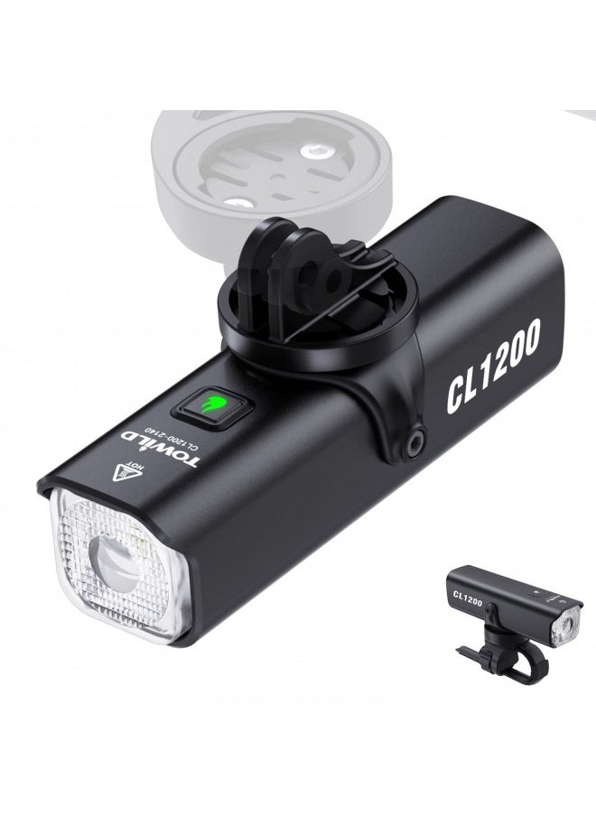 TOWILD CL1200 Bike Lights for Night Riding,Compatible with Garmin/GoPro Mount,1200 Lumen Bright Bike Headlight,4000mAh Rechargeable Battery,Waterproof Bike Front Light for Commuter Cyclists - pzsku/Z5AFA81E002217FDDCC5EZ/45/_/1732282781/dee400c0-12b4-4a21-a69d-3ad1d5ec09ab