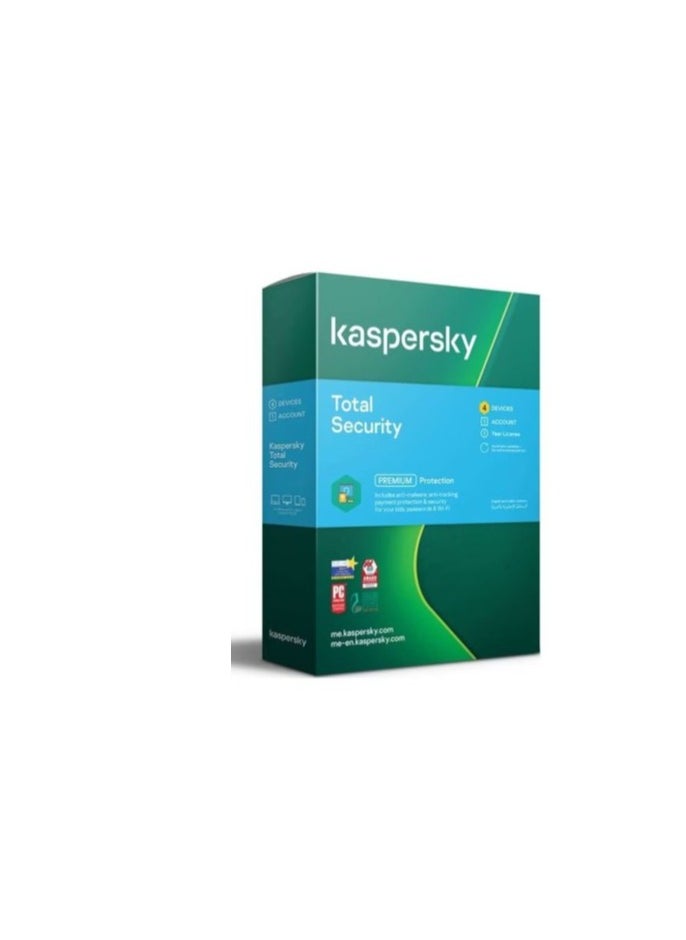 Kaspersky - Kaspersky Total Security - 4 Devices - 1 Year Premium Protection - Image 1