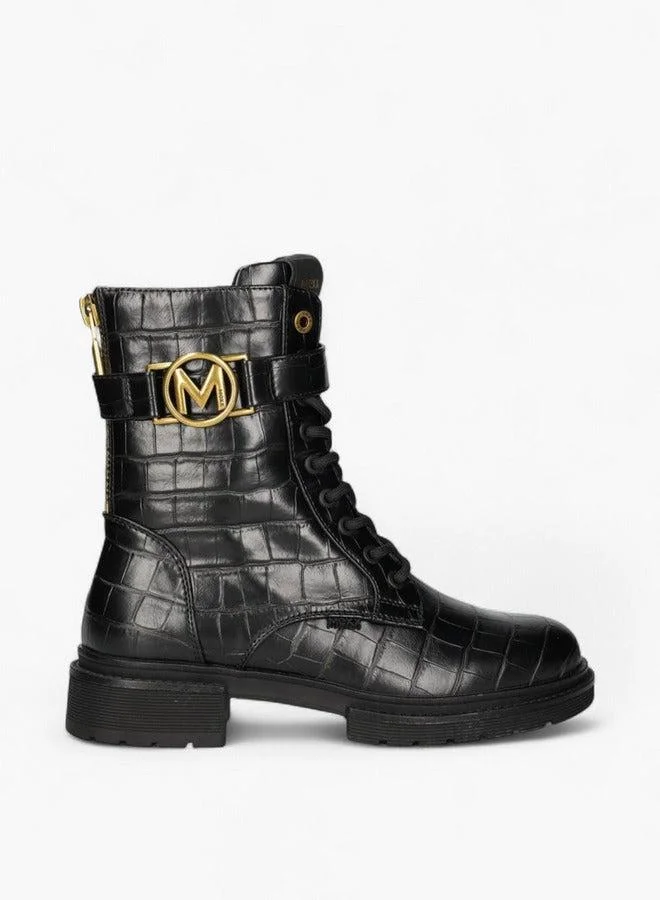 مكس أحذية الكاحل برباط بنقوش دانتيل