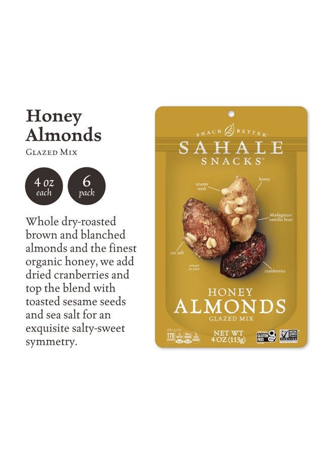 Sahale Snacks Honey Almonds Glazed Mix, 4 oz Pouches (6 Packs) - Dry-Roasted Deluxe Mixed Nuts with Tart Cranberries & Madagascar Vanilla - Non-GMO, Kosher, & Certified Gluten-Free Snacks - Image 2