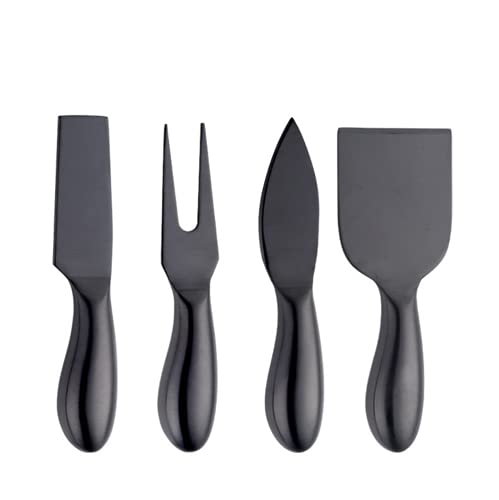 MBBITL Black Cheese Knives Set 6 Piece Slicer Cutter Fork Spreader Tool Collection Stainless Steel - Image 3