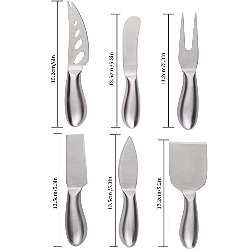 MBBITL Black Cheese Knives Set 6 Piece Slicer Cutter Fork Spreader Tool Collection Stainless Steel - Image 5