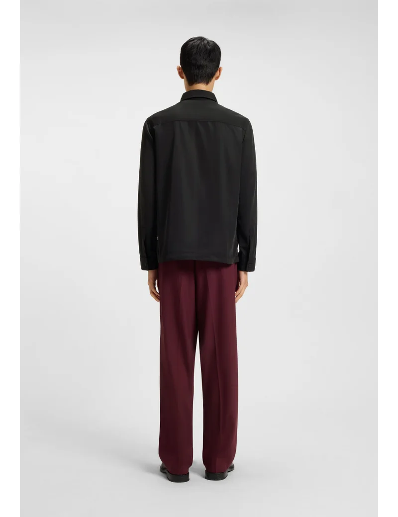 HUGO Oversized-fit shirt with stacked-logo badge