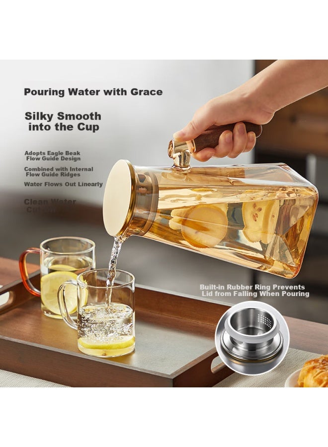 Yihutea Yi Hu Tea Cold Water Pitcher High Temperature Resistant Thickened -proof Borosilicate Glass Household Large Fruit Tea Pitcher - Image 2