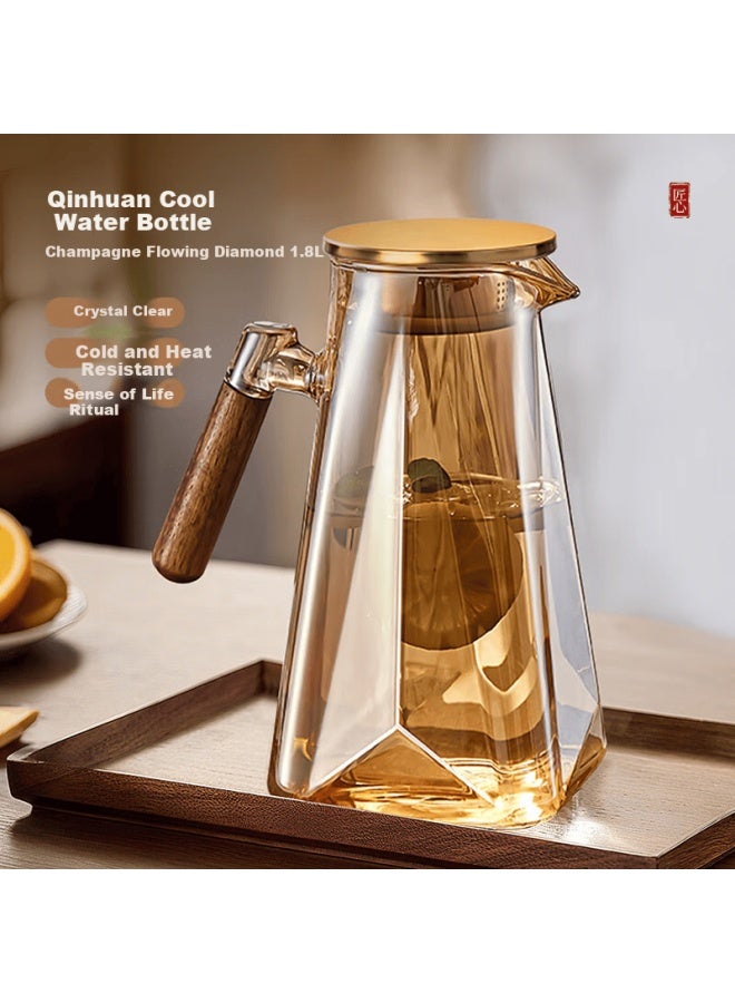 Yihutea Yi Hu Tea Cold Water Pitcher High Temperature Resistant Thickened -proof Borosilicate Glass Household Large Fruit Tea Pitcher - Image 1