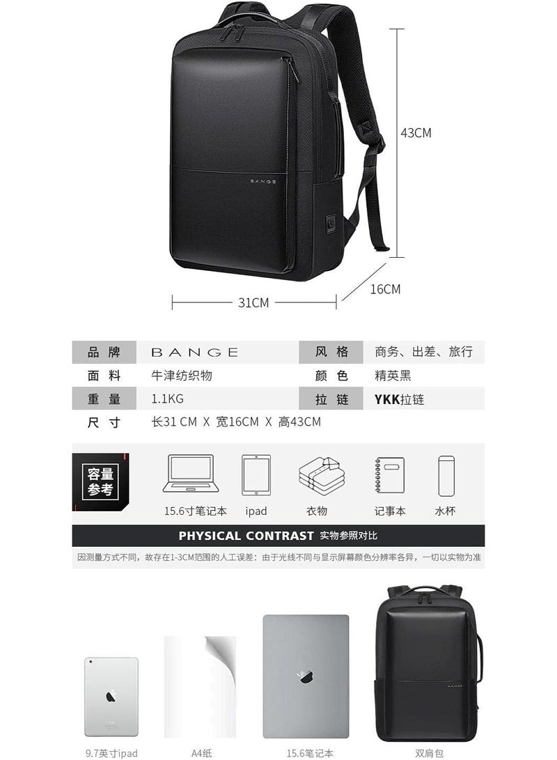 Bange 019 Black Mens Transformation School Laptop Backpack - Image 4