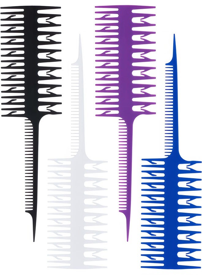 Kootinn Salon Hair Foiling and Highlighting Combs, 4Pcs Double-Sided Fish Shape Combs for Balayage, Dyeing and Teasing - Instant Styling, Lightweight, Static-Free Design - Image 1