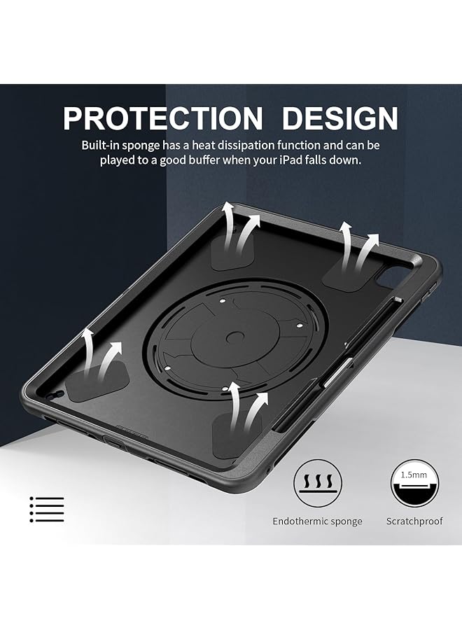 erorex Tablet Case Compatible With Ipad Pro 13 Inch 2024 M4 7Th Gen Military Grade Heavy Duty Shockproof Cover With Pen Slot Shoulder Strap Multi-View Bracket - Image 3