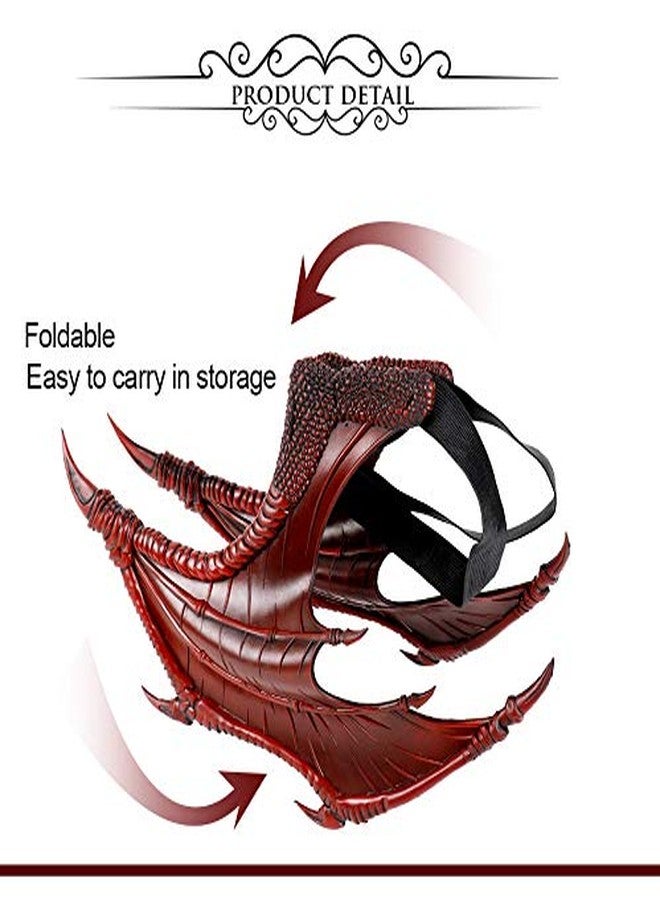 Himine Dragon Wings Props Cosplay Wing with Tail, Red, One Size - Image 3