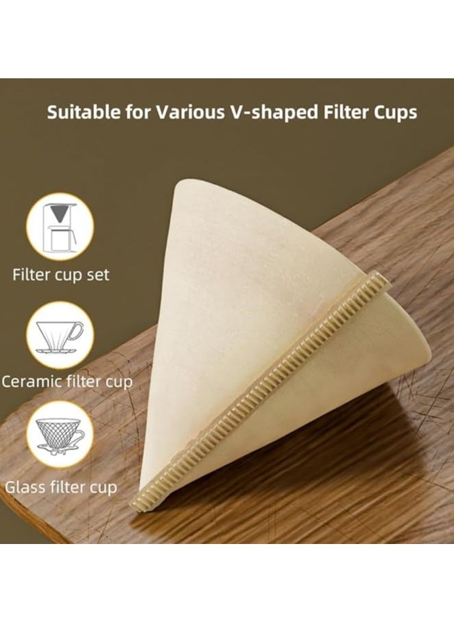 Disposable Coffee Filters V60 Cone Unbleached Paper Coffee Filters | Coffee Filter Compatible with Drip and Pour Over Coffee Machines Can Be Used in Home and Office ( Brown, 01 (1-2 Cups))