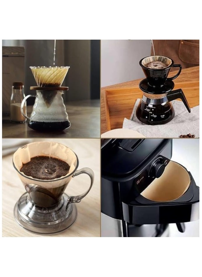 Disposable Coffee Filters V60 Cone Unbleached Paper Coffee Filters | Coffee Filter Compatible with Drip and Pour Over Coffee Machines Can Be Used in Home and Office ( Brown, 01 (1-2 Cups))