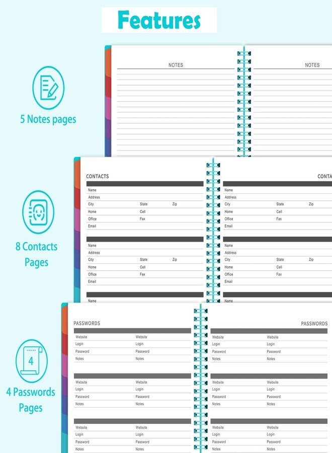 ترسيز مخطط شهري لعام 2026 - من يناير 2026 إلى ديسمبر 2026، تقويم لمدة 12 شهرًا، مقاس 9 × 11 بوصة، فواصل شهرية ملونة، مناسب للمدرسة والعمل - Image 4