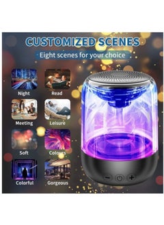 Bonic Mini Indoor Outdoor Portable True TWS Wireless Bluetooth Speaker with LED Colorful Lights and Crystal Glass 6D Surround Bass (BLACK)  - Image 2