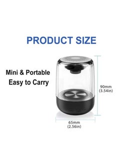 Bonic Mini Indoor Outdoor Portable True TWS Wireless Bluetooth Speaker with LED Colorful Lights and Crystal Glass 6D Surround Bass (BLACK)  - Image 4