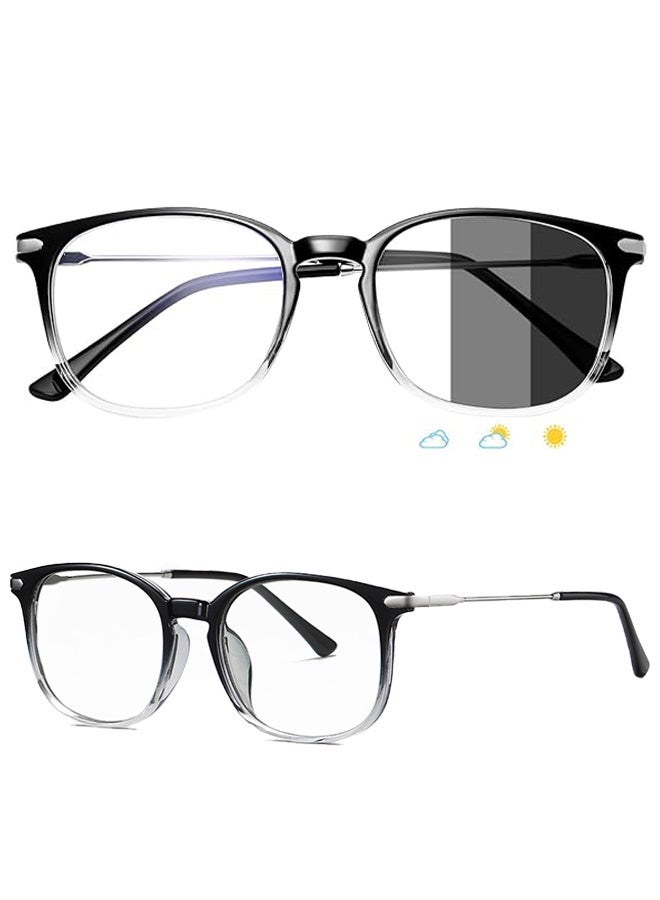 Photochromic Blue Light Blocking Glasses for Men Women, Anti Blue Light Eyewear, Transparent Gaming Glass Clear Classic Ultra Lightweight TV PC Computer Laptop anti Eye Fatigue - Image 1