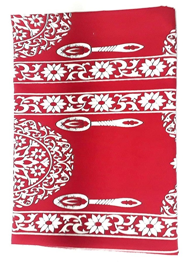 Hesch 9 Plastic Dastarkhan Red with White Design 10 Seater - Image 1
