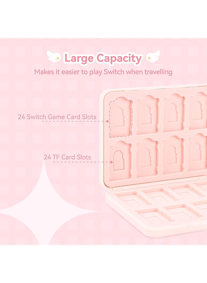 GeekShare حافظة بطاقات ألعاب سويتش متوافقة مع نينتندو سويتش، حافظة ألعاب محمولة مع 24 فتحة لبطاقات الألعاب و24 فتحة لبطاقات TF، سلسلة ستار وينجز - Image 2