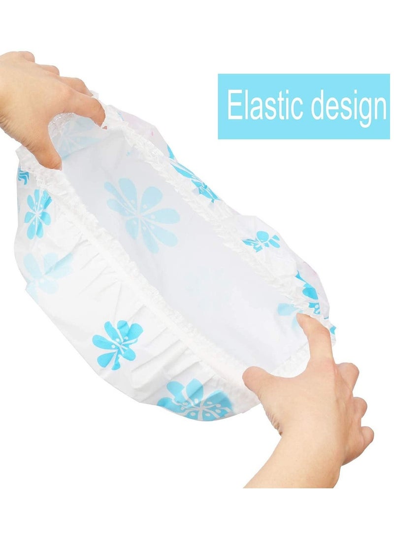 ORiTi 3-Piece Waterproof Bath Shower Caps Plastic Reusable - Image 2