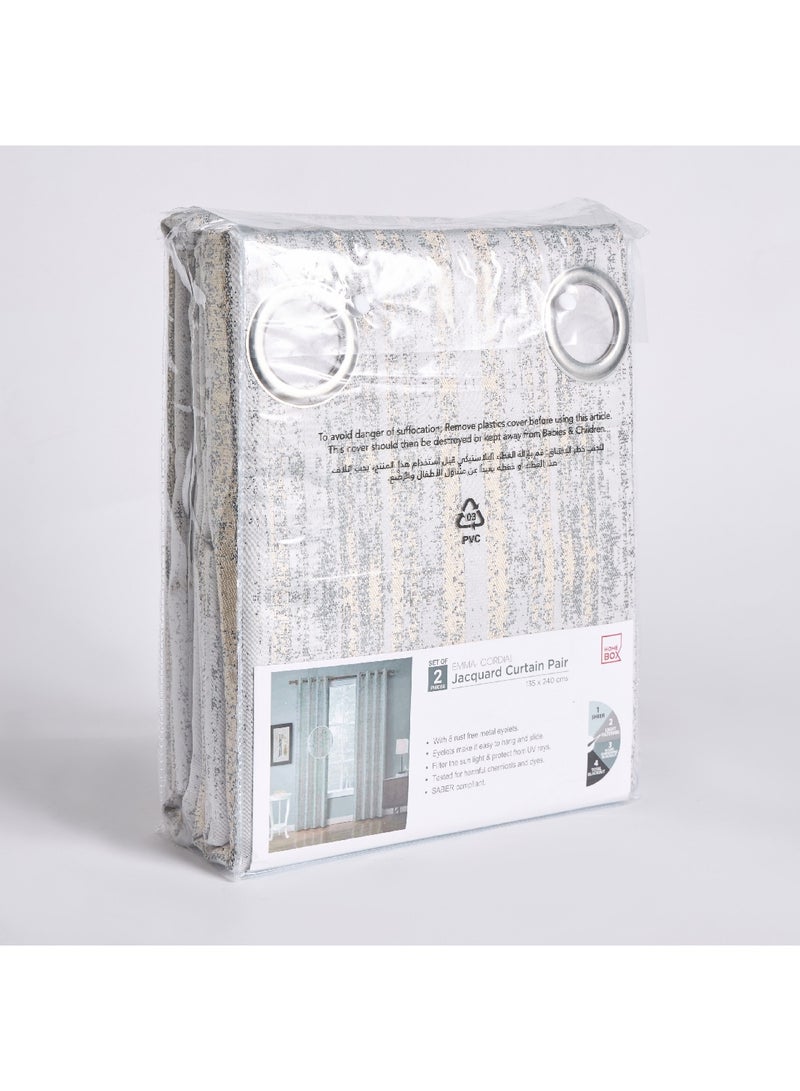 Home Box Emma Cordial 2-Piece Jacquard Curtain Set 280 x 135 cm  - Image 4