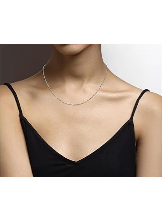 Arabest Solid Rhodium Plated 925 Sterling Silver Italian 1.5mm Diamond-Cut Braided Rope Chain Necklace for Men Women, Made in Italy - Image 3