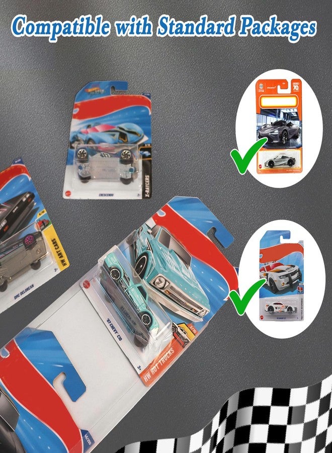 Adevar 20 Pcs Model Car Display Case Wall Mount Compatible with Hot Wheels Match-Box Packaged Cars Holds up to 200 Cars Model Car Storage Case Display Shelf Rack - Image 5