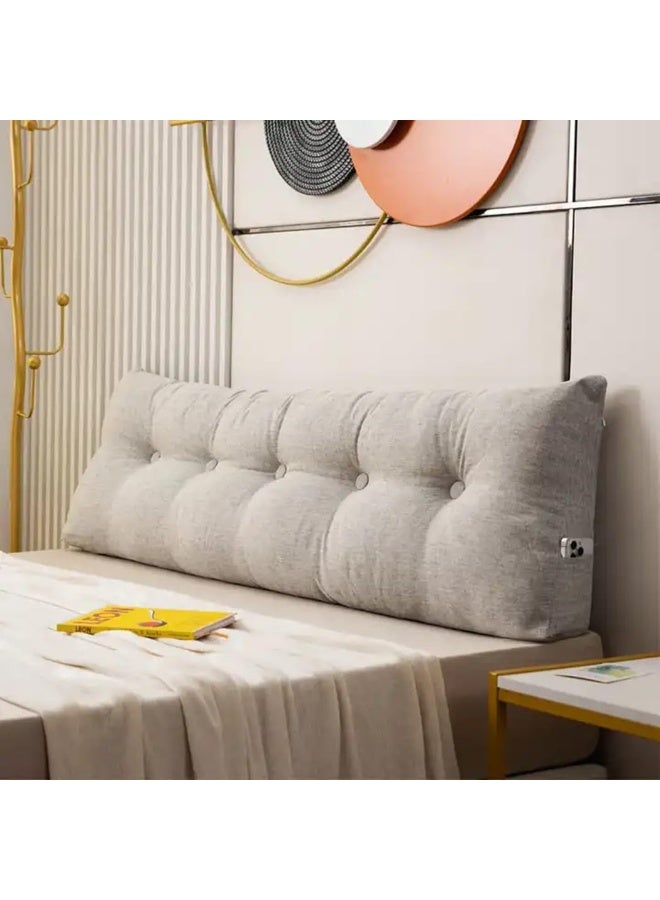 Large Bolster Triangular Backrest Positioning Support Pillow (Warm Grey)  - Image 1
