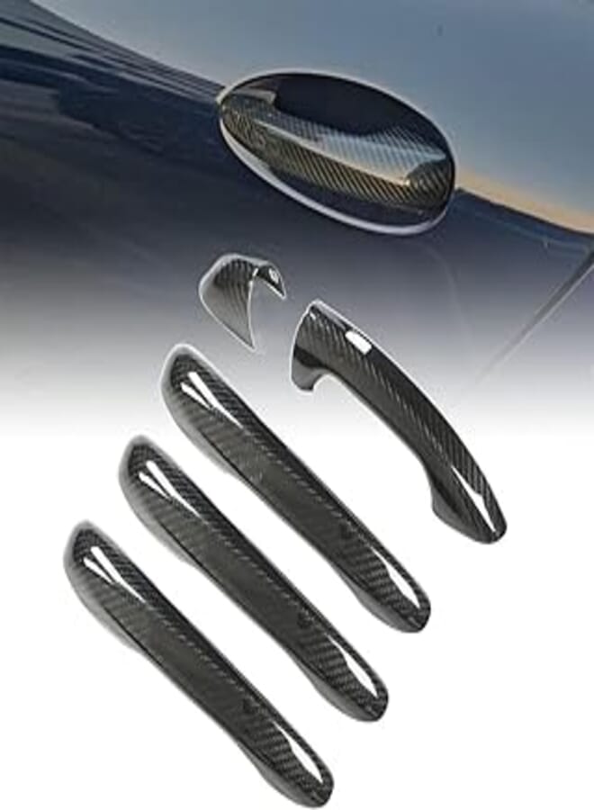 Car Door Handle Cover Compatible with Mercedes C & E & GLC & GLB & B & W205 / Carbon