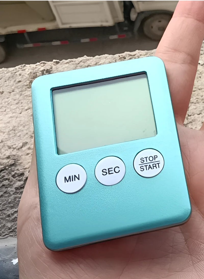 AROAQ Digital Timer, 1pc Small Count Down/up Clock with Magnetic Attachment, Big LCD Display Loud Sounds Minute Second Kitchen Timer for Games, Cooking, Classroom, (Light Blue) - Image 1