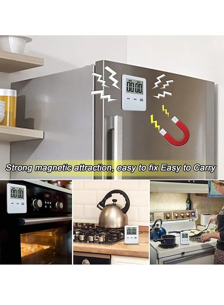 AROAQ Digital Timer, 1pc Small Count Down/up Clock with Magnetic Attachment, Big LCD Display Loud Sounds Minute Second Kitchen Timer for Games, Cooking, Classroom, (Light Blue) - Image 3