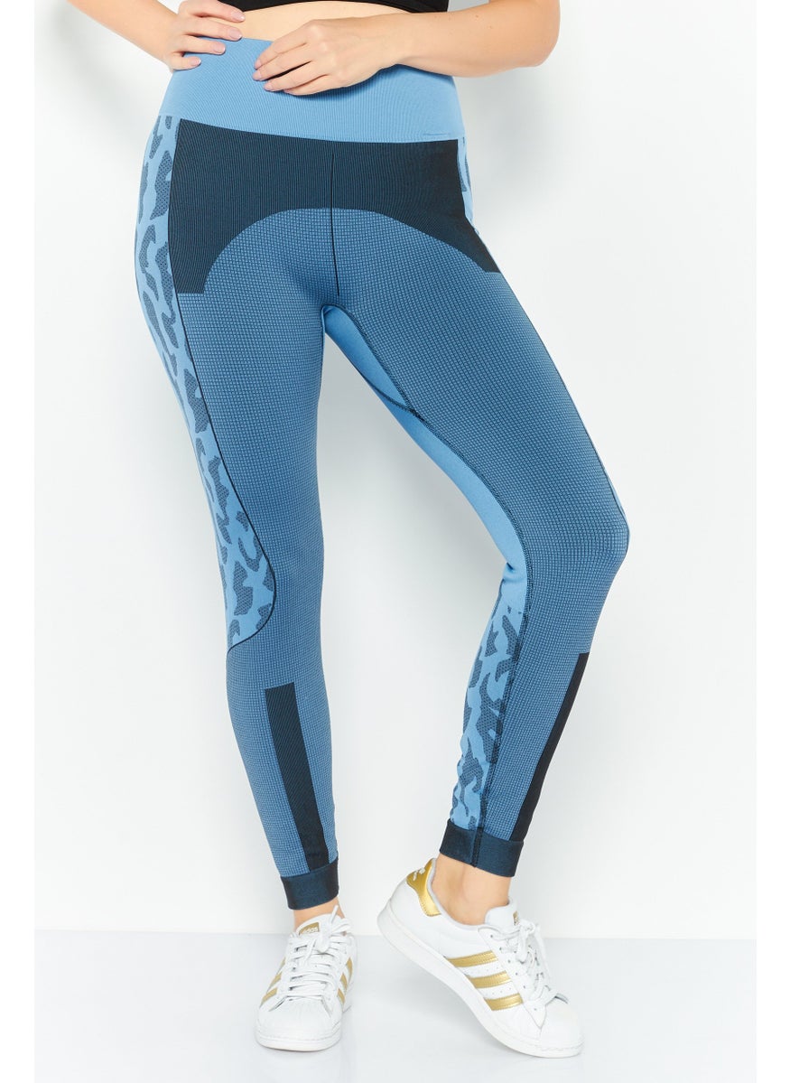 Adidas Adidas x Stella McCartney Women Sportswera Fit Training Tights, Blue  - Image 1