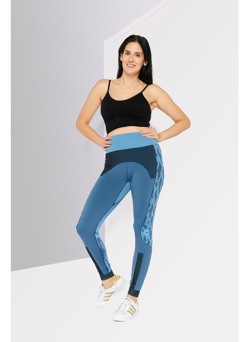 Adidas Adidas x Stella McCartney Women Sportswera Fit Training Tights, Blue  - Image 2