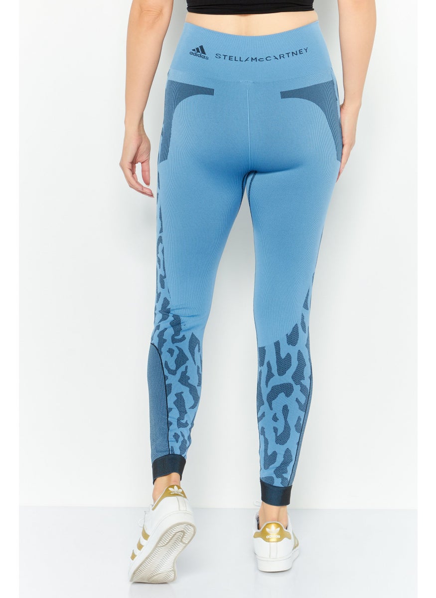 Adidas Adidas x Stella McCartney Women Sportswera Fit Training Tights, Blue  - Image 4