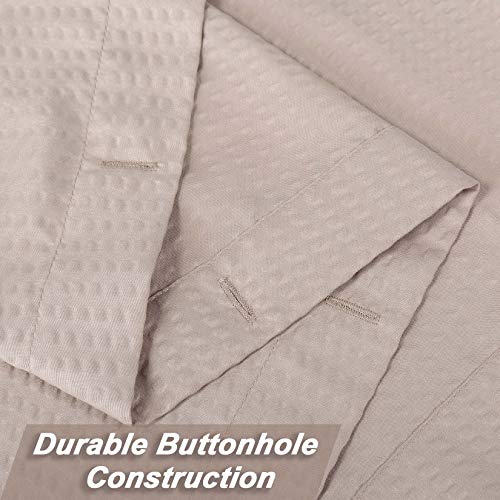 CAROMIO Water Repellent Soft Microfiber Fabric Shower Curtain or Liner for Bathroom, Decorative Embossed Pattern, Taupe, 72x72 Inches - Image 2
