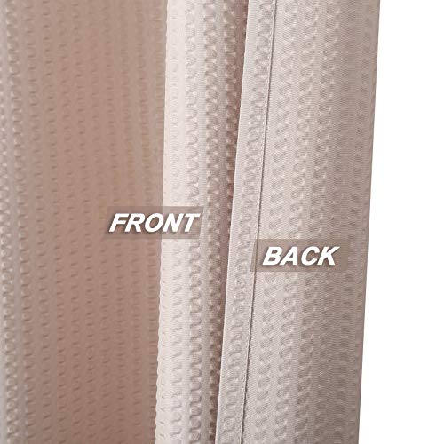 CAROMIO Water Repellent Soft Microfiber Fabric Shower Curtain or Liner for Bathroom, Decorative Embossed Pattern, Taupe, 72x72 Inches - Image 4