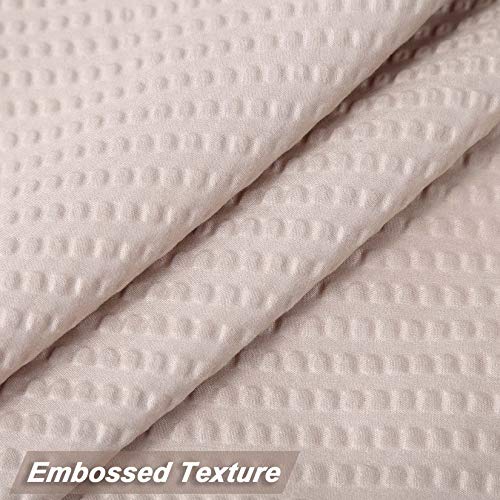 CAROMIO Water Repellent Soft Microfiber Fabric Shower Curtain or Liner for Bathroom, Decorative Embossed Pattern, Taupe, 72x72 Inches - Image 5