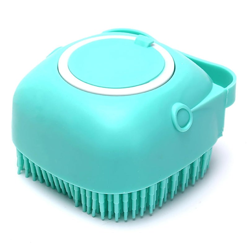 2 in 1 Silicone Bath Brush for Massage & Deep Cleaning | Built-in 60ml Soap Dispenser | Gentle Exfoliating & Rich Foam | Safe for Kids and Pets - Multicolor