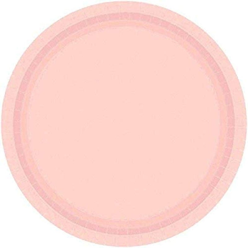 Amscan Pale Pink Round Plates  7"" (20-Pack) - Elegant & Sturdy Paper Plates  Perfect for Parties & Celebrations - Image 1