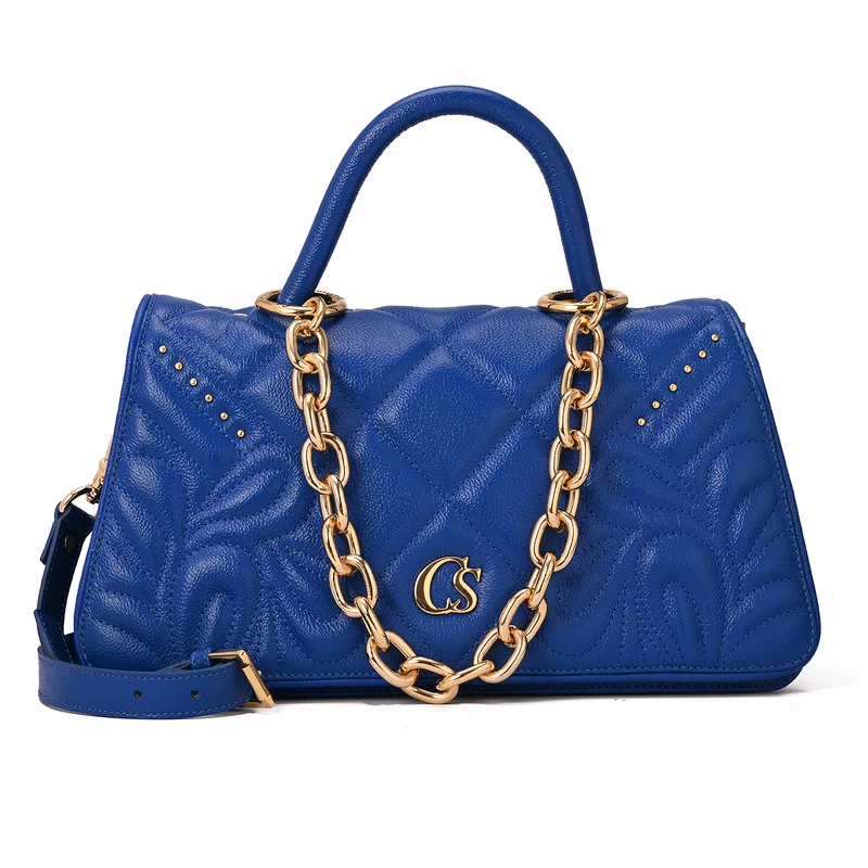 Carmen Steffens Quilted Bag Chain Blue