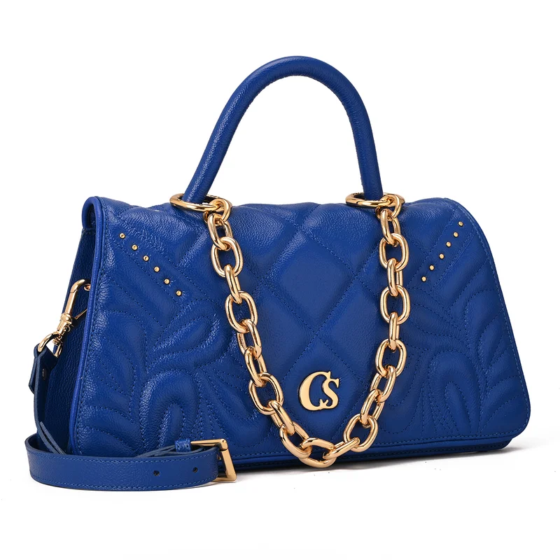 Quilted Bag Chain Blue