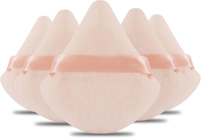 Powder Puff ZOREYA 6 PCS Makeup Face Soft Triangle Puffs for Loose Mineral Body Velour Cosmetic Foundation Sponges Blender Beauty ToolsNude