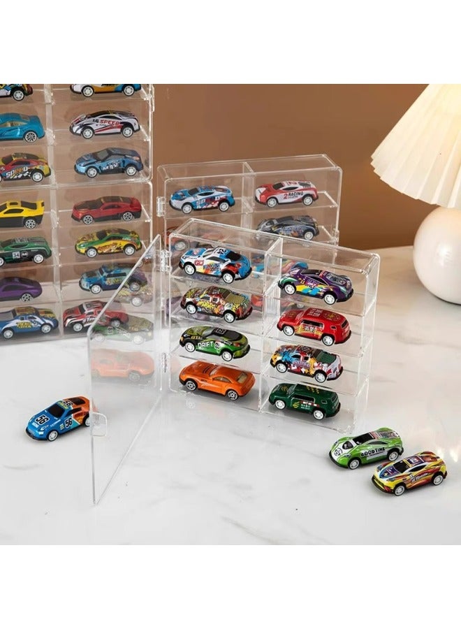 Hot Wheels Display Stand Alloy Car Model 1:64 Children's Toy Car Ornaments Transparent Finishing Storage Display Box-Color:1:64 Twelve Grid Transparent Storage Box (180*98*155mm)  - Image 3